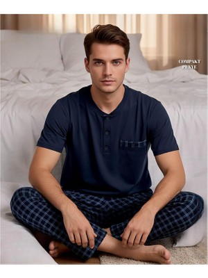 Arcan Erkek Düğme Yaka Kısa Kol Compact Penye Pijama Takımı 65130L - 1 Adet