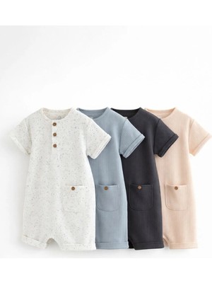 Next Baby Pamuklu Gri 4'lü Romper Set