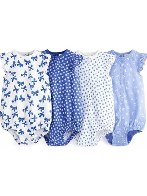 Next Baby Pamuklu Çicek Desenli 4'lü Romper Set