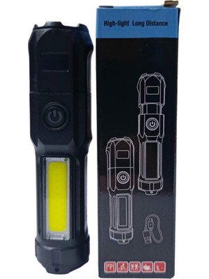 gold  gold gk-100 profesyonel el feneri | 5w – cob led – zoomlu – ergonomik tasarım – micro-usb şarjlı