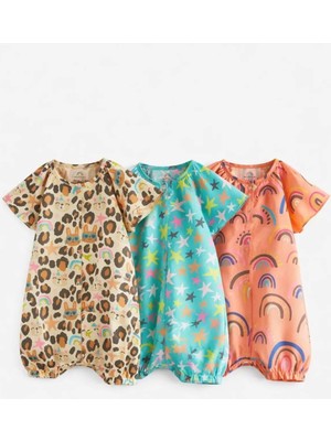 Next Baby Pamuklu Animal 3'lü Romper Set