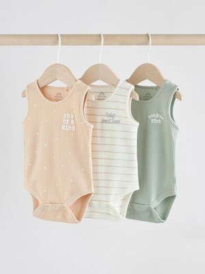 Next Baby Krem Yeşil 3'lü Body Zıbın Set