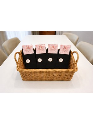 Heren Socks Heren Bambu Plus 4'lü Desensiz Siyah Kadın Patik Dikişsiz , Yıkamalı