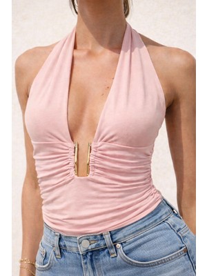 Aida Fashion Boyundan Bağlamalı Bluz