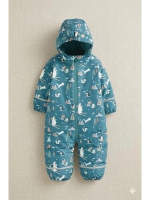 Next Baby Pamuklu Baskılı Suya Dayanıklı Kar Tulumu