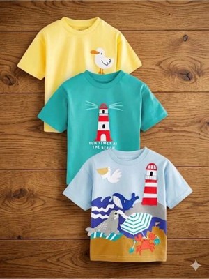 Next Baby Pamuklu Baskılı 3'lü Thsirt Set