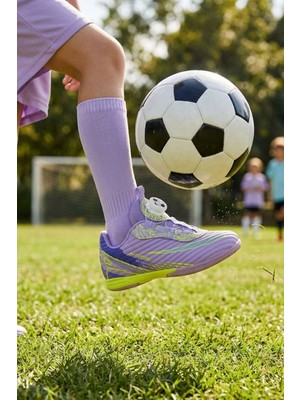 In Step Mekanizmalı Çocuk Halı Saha Ayakkabısı - Hızlı Bağlama Sistemli Profesyonel Seri - Prokilit Junior Lila