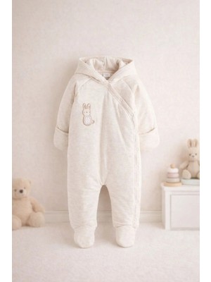 Next Baby Bej Tam Polar Astarlı Astronot Ayaklı Tulum