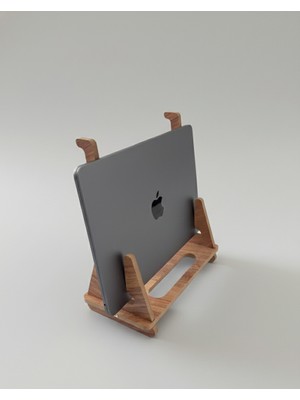 Ergonomik Ahşap Laptop Standı Laptop Yükseltici Dekoratif ve Tüm Modellerle Uyumlu