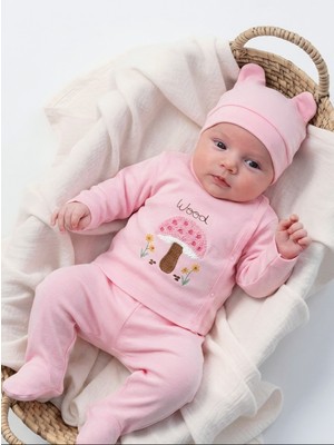 Panfilia %100 Pamuk 0-3 Ay Bebek Hastane Çıkışı 3'lü Set / Yenidoğan / Zıbın