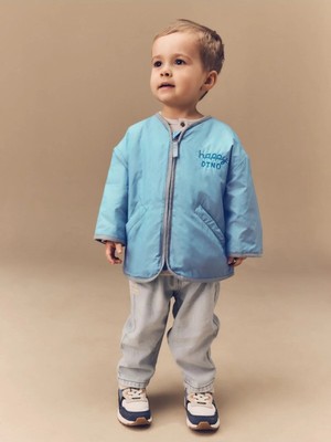 Next Baby Açık Mavi Suya Dayanıklı Işlemeli Mont