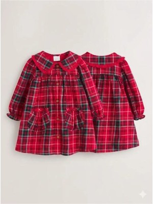 Next Baby Pamuklu Ekose Desenli Elbise