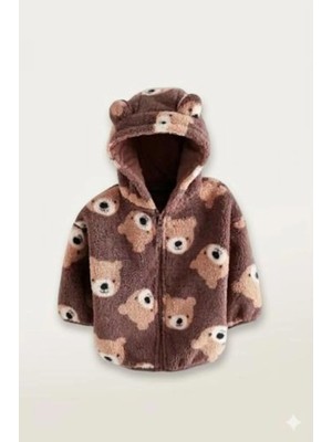 Next Baby Kahverengi Ayıcık Desenli Borg Ceket /mont