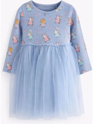 Next Baby Peppa Desenli Uzun Kollu Tütü Elbise