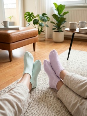 Heren Bambu Plus 4'lü Desensiz Kadın Patik Dikişsiz , Yıkamalı