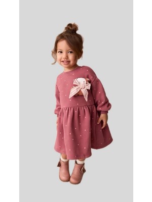 Next Baby Pamuklu Gül Kurusu Desenli Elbise