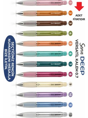 Anı Ofis Kırtasiye Mekanik Versatil Uçlu Kalem Modern Tonlar Koleksiyonu 0.7 Ergonomik Tutuş Renk Seçenekli