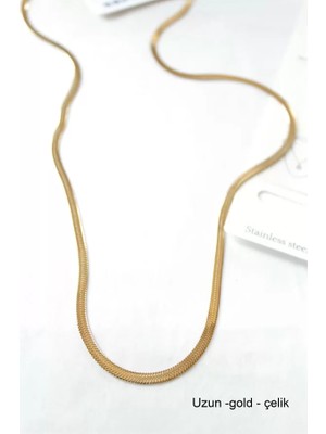 Esranın Dünyası Uzun  Italyan Çelik  KOLYE-60CM - Altın