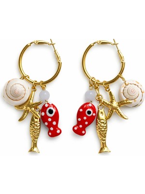 Venüs Design Çelik Balık Charm Küpe