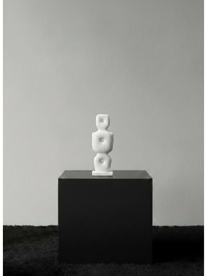 Lamazif Soyut Modern Heykel – 40X14 cm Dekoratif Sanat Ev ve Ofis Aksesuarı