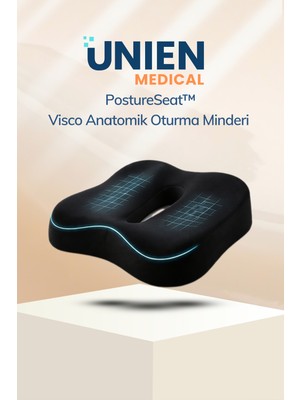 Unien Medical Postureseat™ Visco Anatomik Oturma Minderi – Ortopedik Sandalye Minderi Ofis Koltuk Oturma Yastığı