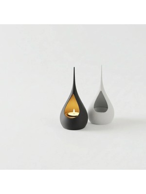 Marchen Collection - "gece ve Gündüz" Masalsı Ikili Damla Mumluk Seti - Minimalist Zarif Tasarım