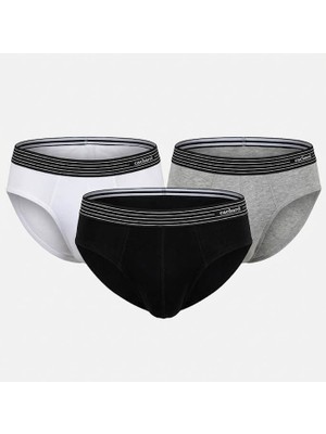 Cacharel Erkek 3'lü Slip 1321/BEYAZ-SIYAH-GRI