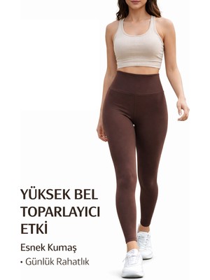 Sechoni Kadın Yüksek Bel Toparlayıcı Tayt Slim Fit Esnek Günlük