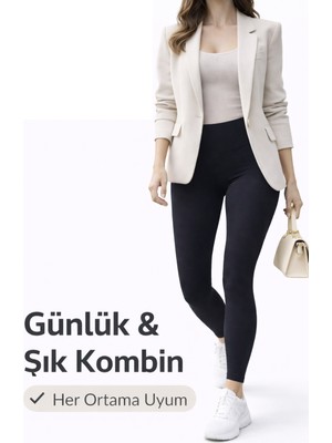 Sechoni Kadın Yüksek Bel Toparlayıcı Tayt Slim Fit Esnek Günlük