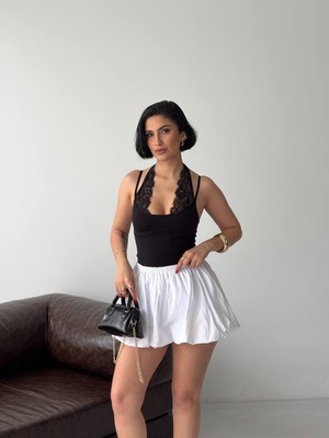 Panto Fashion Dantel Detaylı Asklı  Body