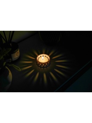 Marchen Collection Marchen Collecition - Modern Geometrik Desenli Küçük 3D Baskı Tealight Mumluk