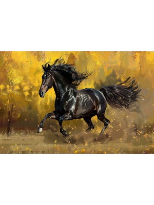 Aden Dijital Dekoratif At Kanvas Tablo