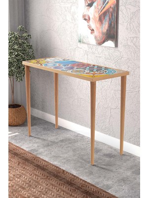 Feyza Design Doğal Masif Ayaklı Dresuar 101X41CM Bej Renkli