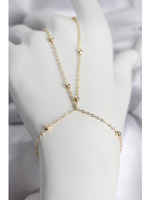 Twin Store Çelik Gold Renk Top Zincirli Kadın Şahmeran - TJ-SN742