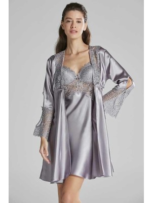 Pierre Cardin 6'lı Kaplı Midi Gecelik Sabahlık Set 6625 Royal