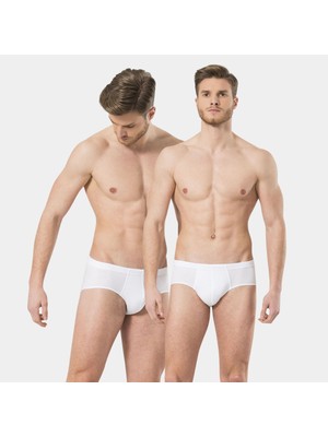 Türen Erkek Ribana Kom Slip 2'li Paket 155/BEYAZ