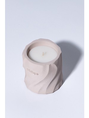 Obbje Artisan Collection Amber Kokulu Beton Mum | Bej Renk | Dekoratif & Modern Tasarım
