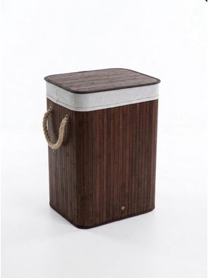 Hüco Bazaar Bambu Kaliteli Dikdörtgen Kirli Çamaşır Sepeti Çok Amaçlı Sepet Oyuncak Sepeti 70 Litre