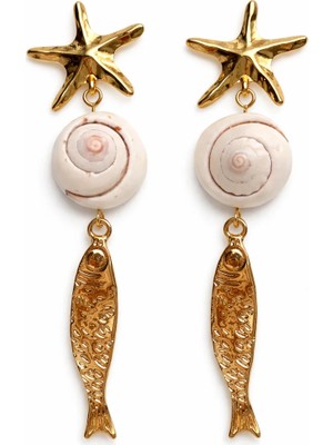 Venüs Design Çelik Balık Charm Küpe