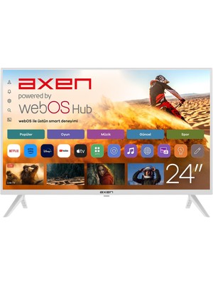 Axen AX24LEDI262C-B 24" 60 Ekran Webos Smart Hd Ready LED Tv Beyaz (12V Destekli)