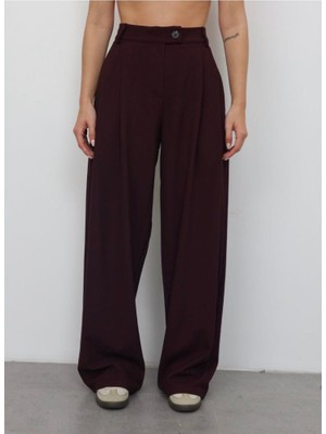 Spica %95 Pamuk Lastikli Bel Palazzo Kumaş Pantolon