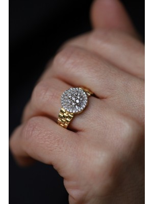 Yenigün Kuyumculuk 14 Ayar Altın Trapez Model Saat Kordonu Yüzük YZK27357