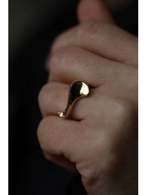 Yenigün Kuyumculuk 14 Ayar Altın Düz Asimetrik Fantezi Yüzük YZK27492