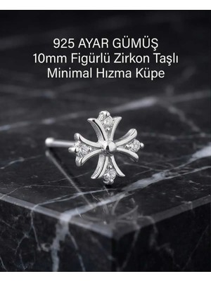 Begonia Accessories 925 Ayar Gümüş Zirkon Taşlı Unisex Küpe Hızma Minimal Şık Modern Tasarım Alerji Yapmaz