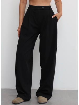 Spica %95 Pamuk Lastikli Bel Palazzo Kumaş Pantolon