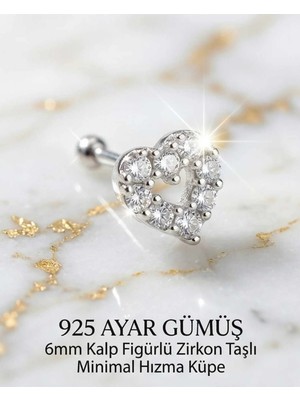 Begonia Accessories 925 Ayar Gümüş Zirkon Taşlı Unisex Küpe Hızma Minimal Şık Modern Tasarım Alerji Yapmaz