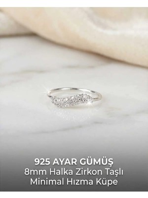 Begonia Accessories 925 Ayar Gümüş Zirkon Taşlı Unisex Küpe Hızma Minimal Şık Modern Tasarım Alerji Yapmaz
