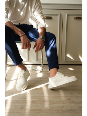 Mirglart KB-X16 Kuback Beyaz Cilt Günlük Erkek Ayakkabı