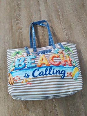 Cadde Dükkanı Beach Baskılı Su Geçirmez Tokalı Plaj ve Günlük Kullanım Çantası