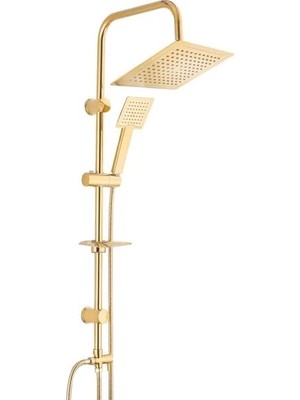 Golden Kare Krom Lüks Robot Yağmurlama Tepe Duş Seti ( Lisinya )